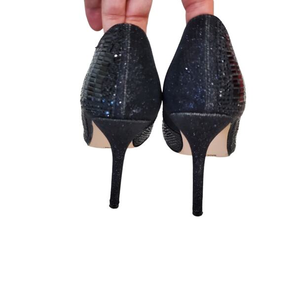 De Blossom | Elsa Sparkly Multi-Texture Beaded Pointed Toe Stiletto Pump Heels - Picture 6 of 10